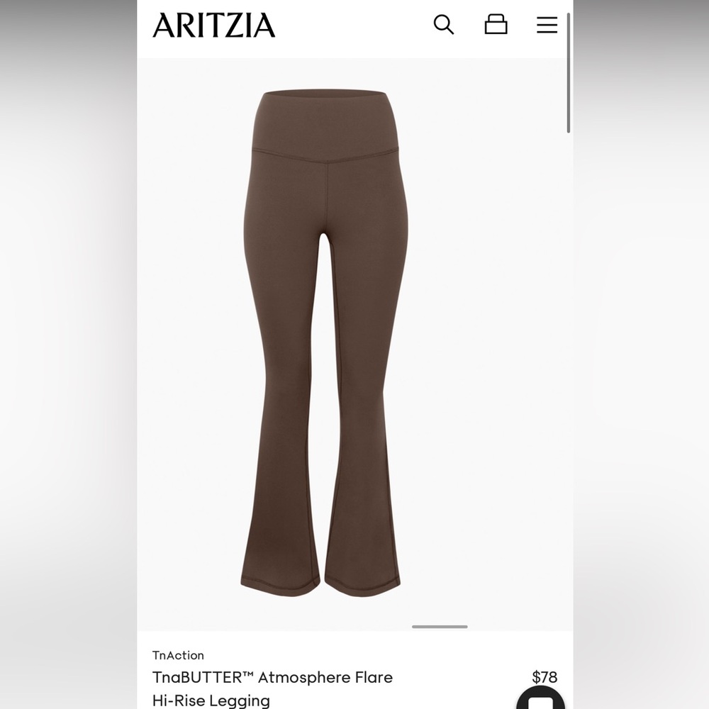 Aritzia Tna Butter Flare Legging Yoga Pants in Brown (Rich Mocha Brown)